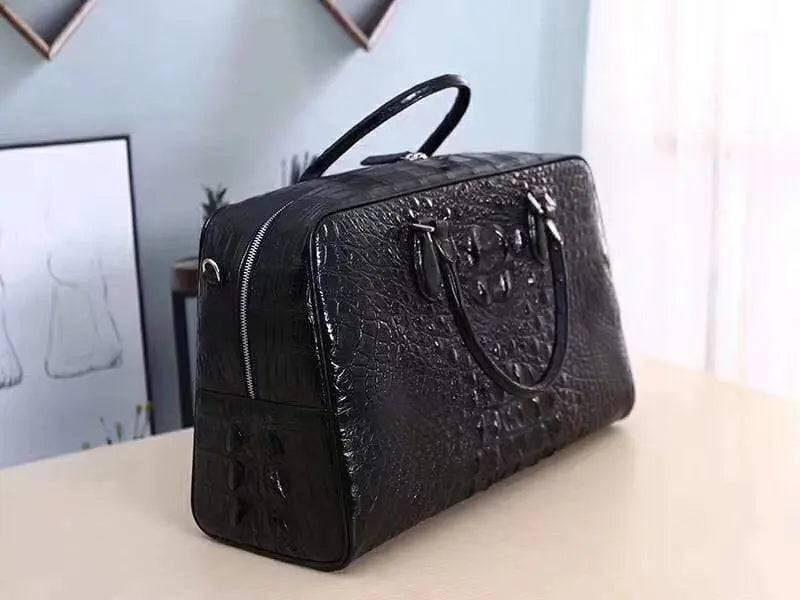 Genuine Crocodile Leather Bone Leather Large Travel Bags ,Weekend Bags, Holdalls and Duffles