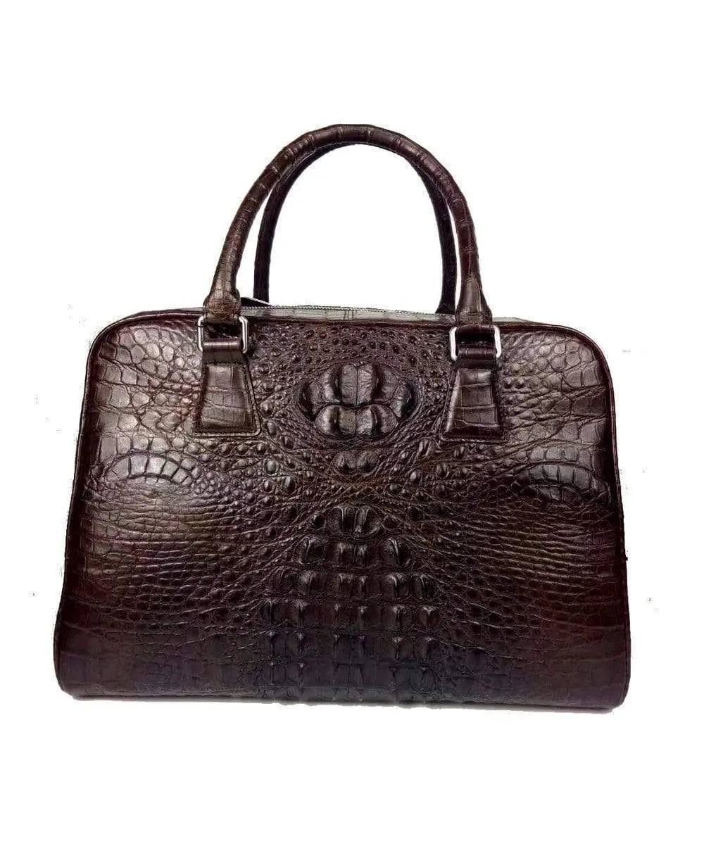 Genuine Crocodile Leather Bone Leather Large Travel Bags ,Weekend Bags, Holdalls and Duffles