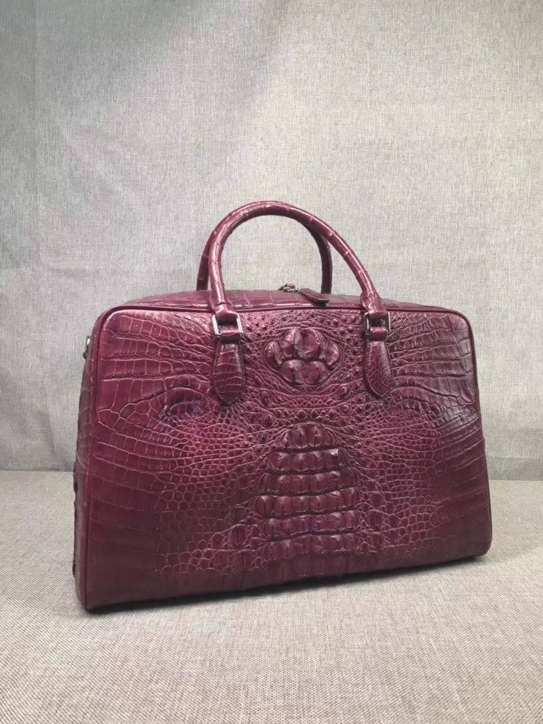 Genuine Crocodile Leather Bone Leather Large Travel Bags ,Weekend Bags, Holdalls and Duffles