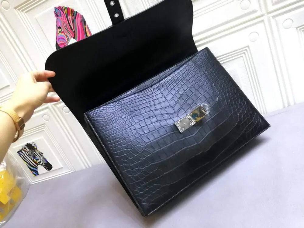 Genuine Crocodile Leather Briefcase Top Handle Bags