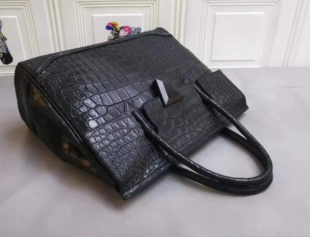 Genuine Crocodile Leather Large Tote Briefcase Business Bag