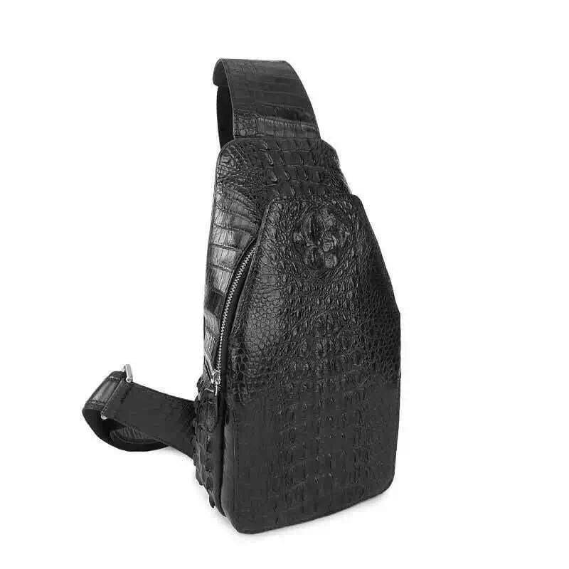 Genuine Crocodile Leather Mens Sling Chest Bag Bag