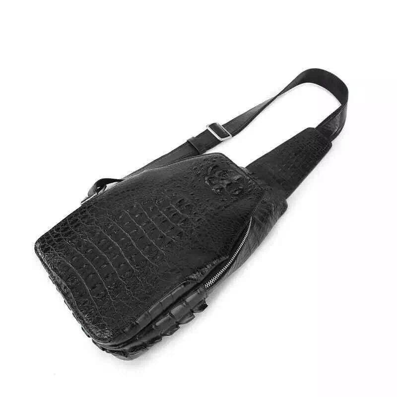 Genuine Crocodile Leather Mens Sling Chest Bag Bag