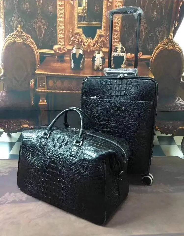 Genuine Crocodile Leather Oversize Travel Duffel