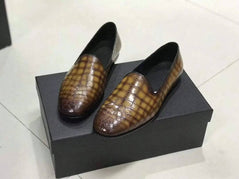 Crocodile Shoes Genuine Crocodile Leather Slip-On Dress Shoe