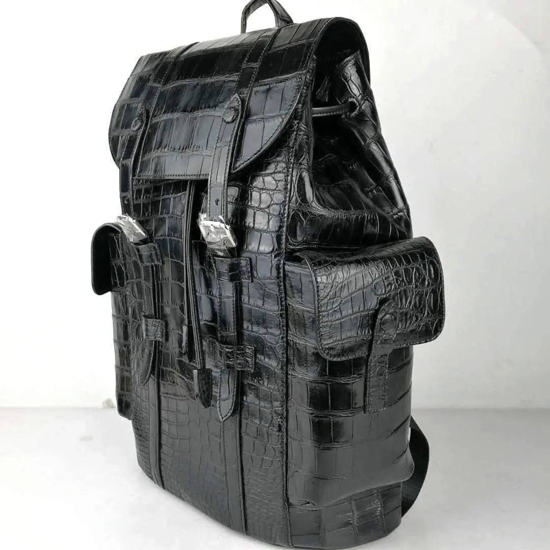 Genuine Siamese  Crocodile Belly Leather Backpack