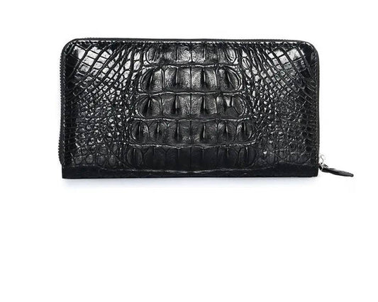 Genuine crocodile leather Large Long Zip Wallet.