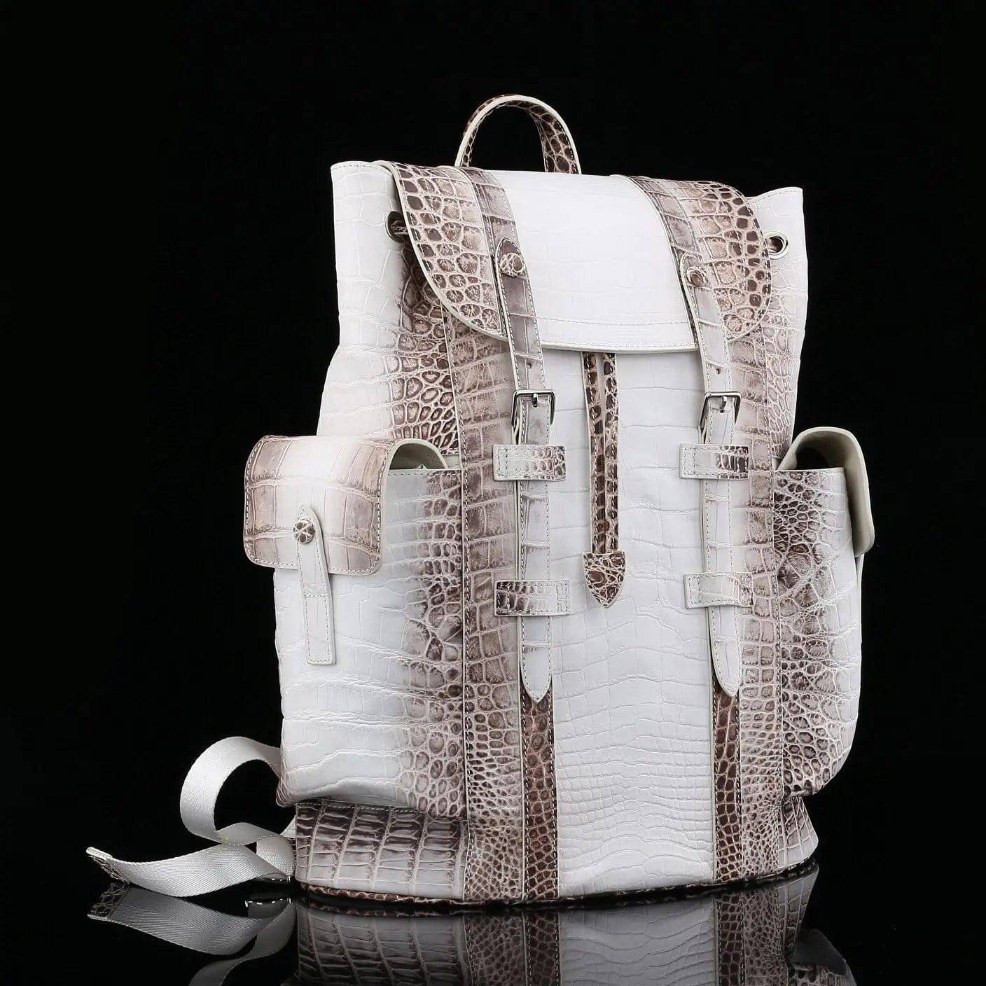 Hilmalaya White Crocodile Leather Backpack