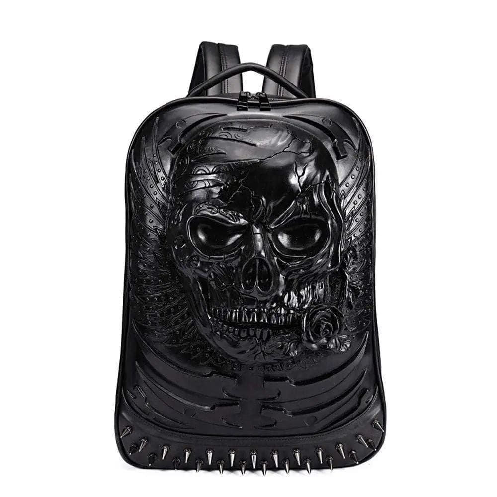 Hoody Hoodie 3D Skull Ghost Backpack Rivets Punk Travelling Rucksack Computer Bags