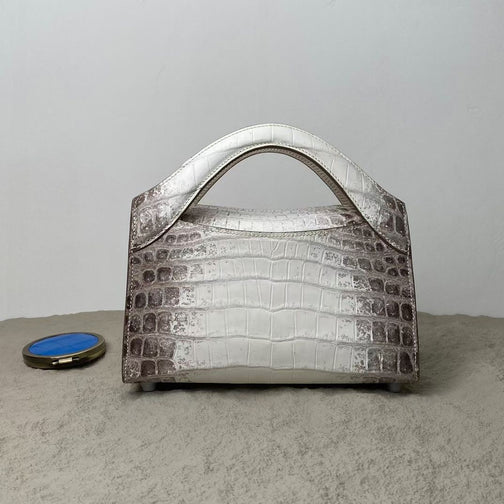 Genuine Himalaya Crocodile  Leather Top Handle Cross Body Bag For Women