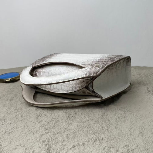 Genuine Himalaya Crocodile  Leather Top Handle Cross Body Bag For Women