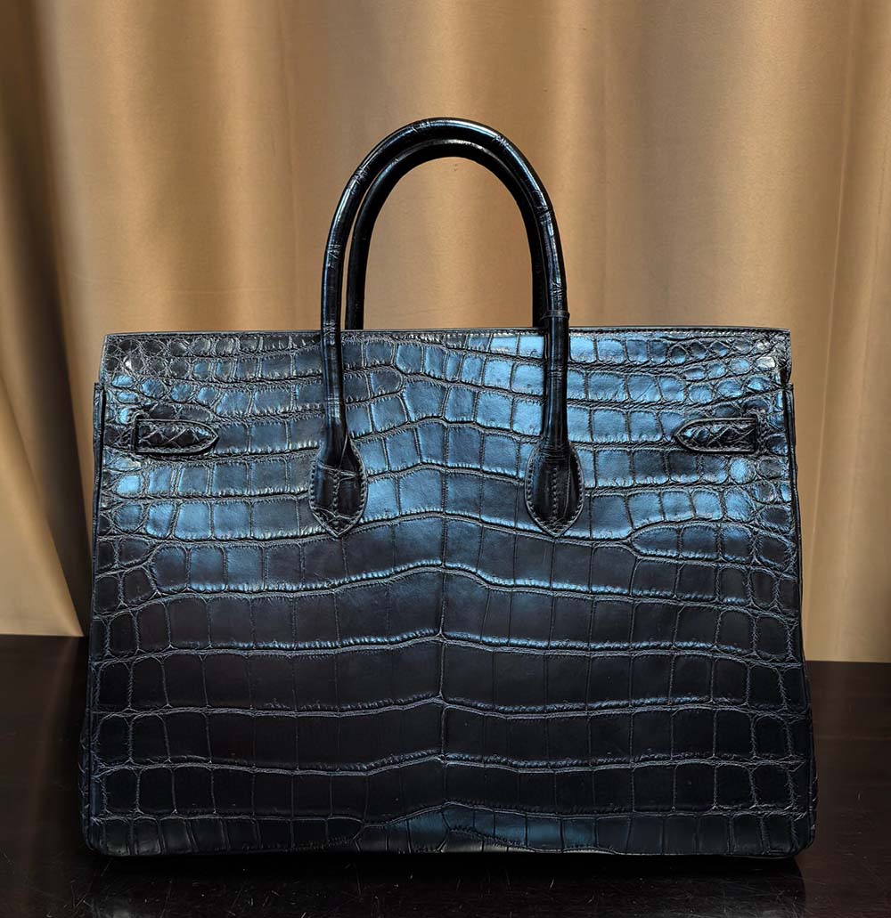 Unisex Crocodile Leather Large Briefcase Top Handle Business Bag