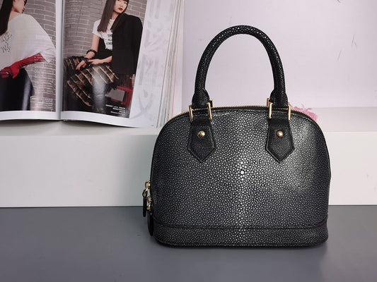 Genuine Stingray Leather  Shell Top Handle Bag For Women