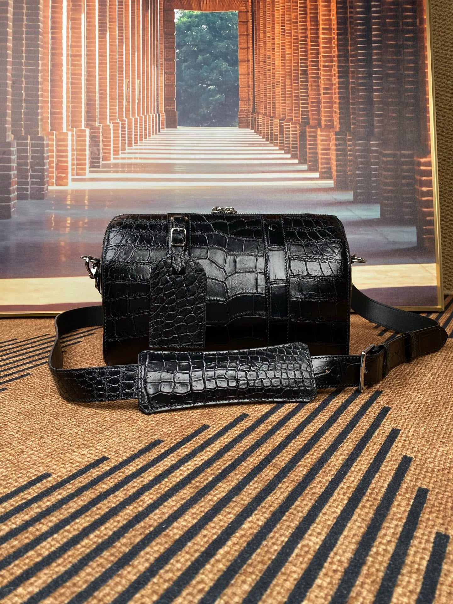 Men's Crocodile Leather Crossbody Bag