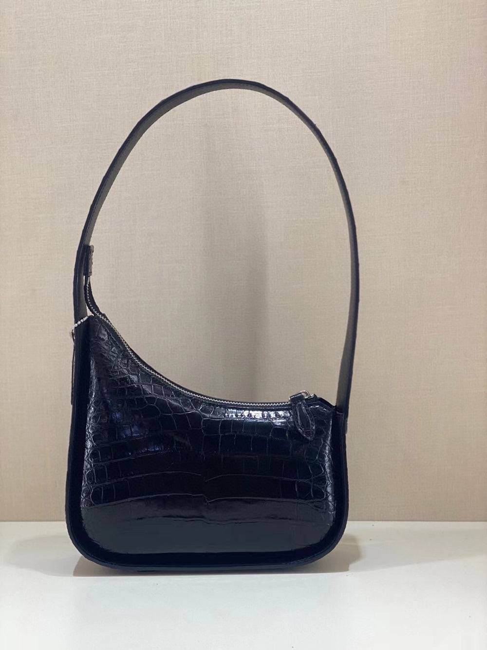 Crocodile Skin Leather  Underarm Bag