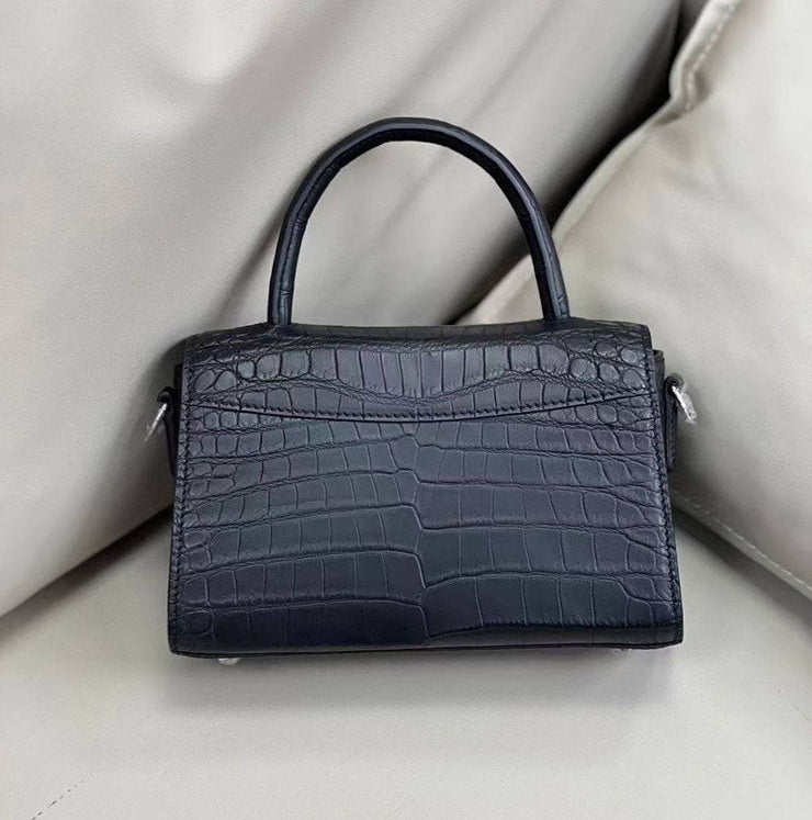 Genuine Crocodile Leather Top Handle Tote Bag