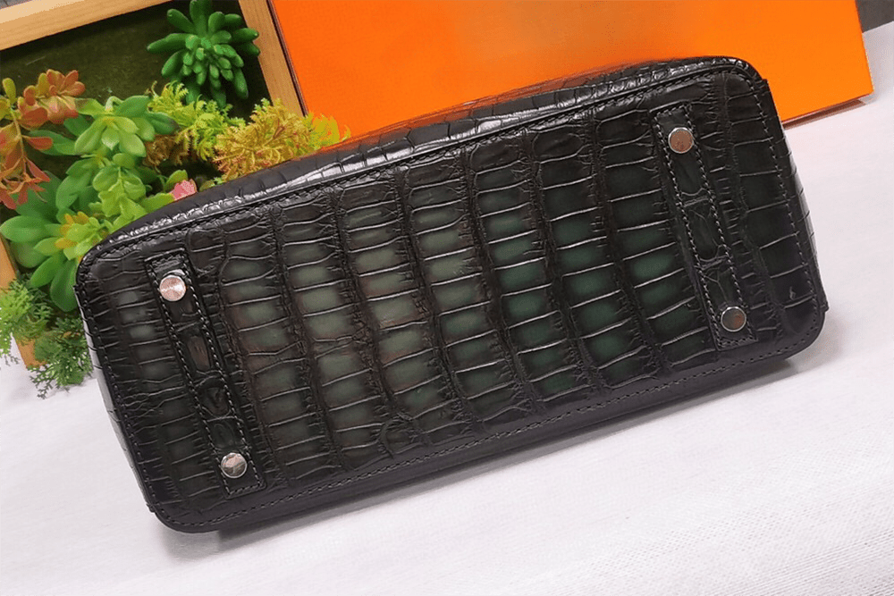 Vintage Genuine Crocodile Leather Top Handle Satchel Handbag Shoulder Bag Tote Purse Messenger Bags 30cm