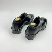 Crocodile Shoes Men's Crocodile Leather Norwegian Sewn Seam 4 Lines Sole  Lace Up Dress Shoes Black