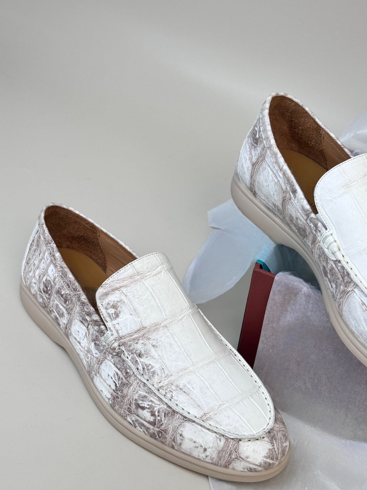 Crocodile Loafers, Men's Himalayan Crocodile Leather Loafers Slip-On Dress Shoes Very Comfortable