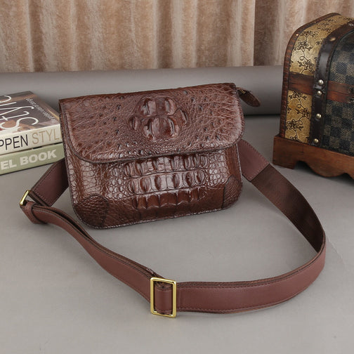 Unisex Crocodile Leather Cross Body Shoulder Bag