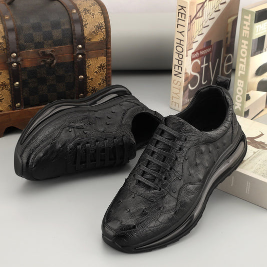 Ostrich Sneakers Men's Ostirch Leather Lace Up Sneakers