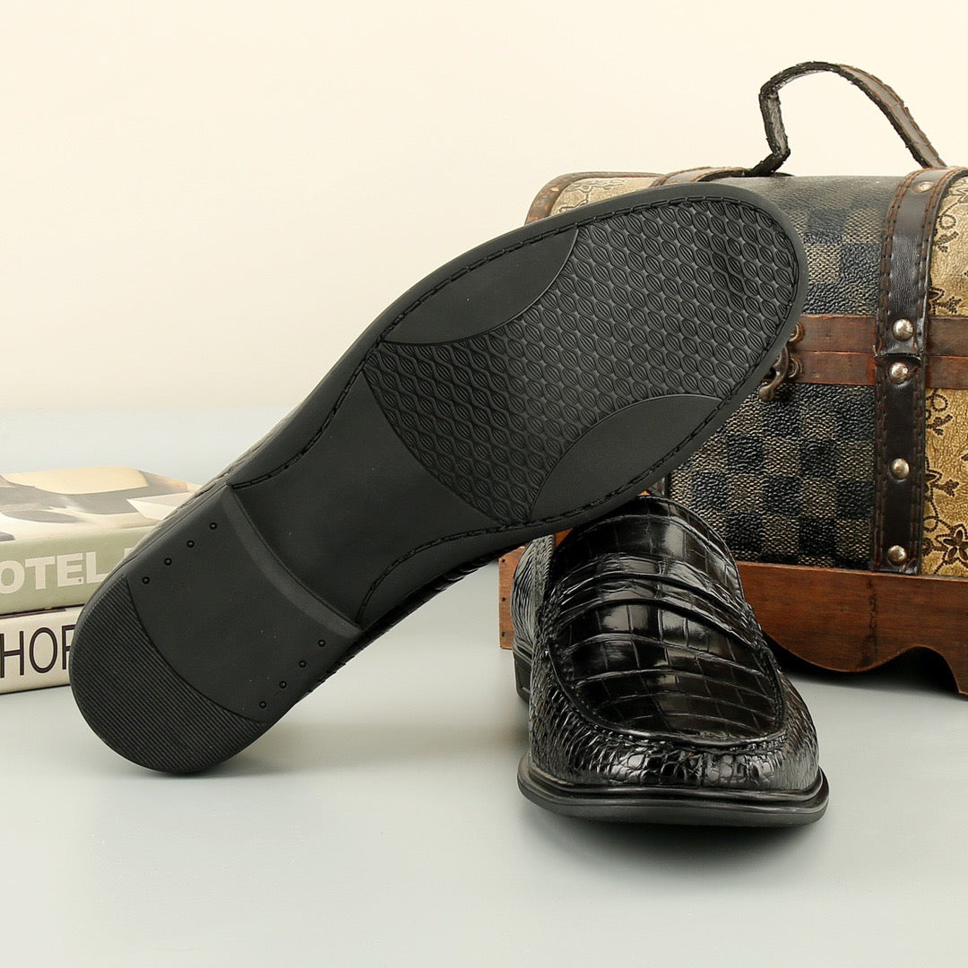 Crocodile Shoes Mens Crocodile Leather Casual Loafer Drive Shoes