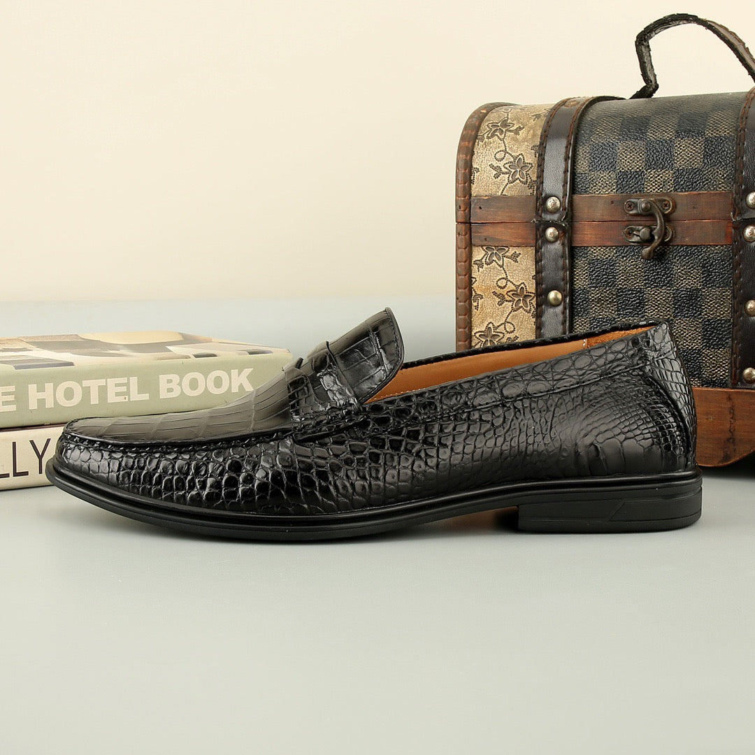Crocodile Shoes Mens Crocodile Leather Casual Loafer Drive Shoes