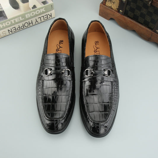 Crocodile Shoes Mens Crocodile Leather Casual Loafer Drive Shoes