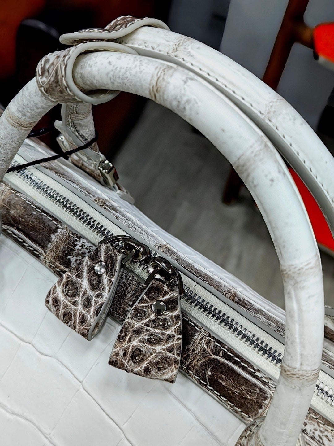 Unisex Himalayan Genuine Crocodile Leather Travel Duffel Bag, Mens Gift Weekend Bag Oversize Sport Gym Bag