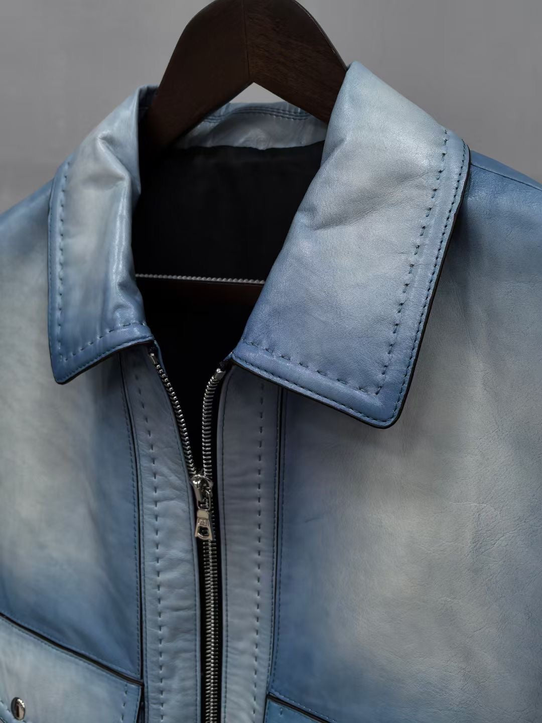 Mens Jackets , Leather Jacket, Vintage Blue Leather Jackets