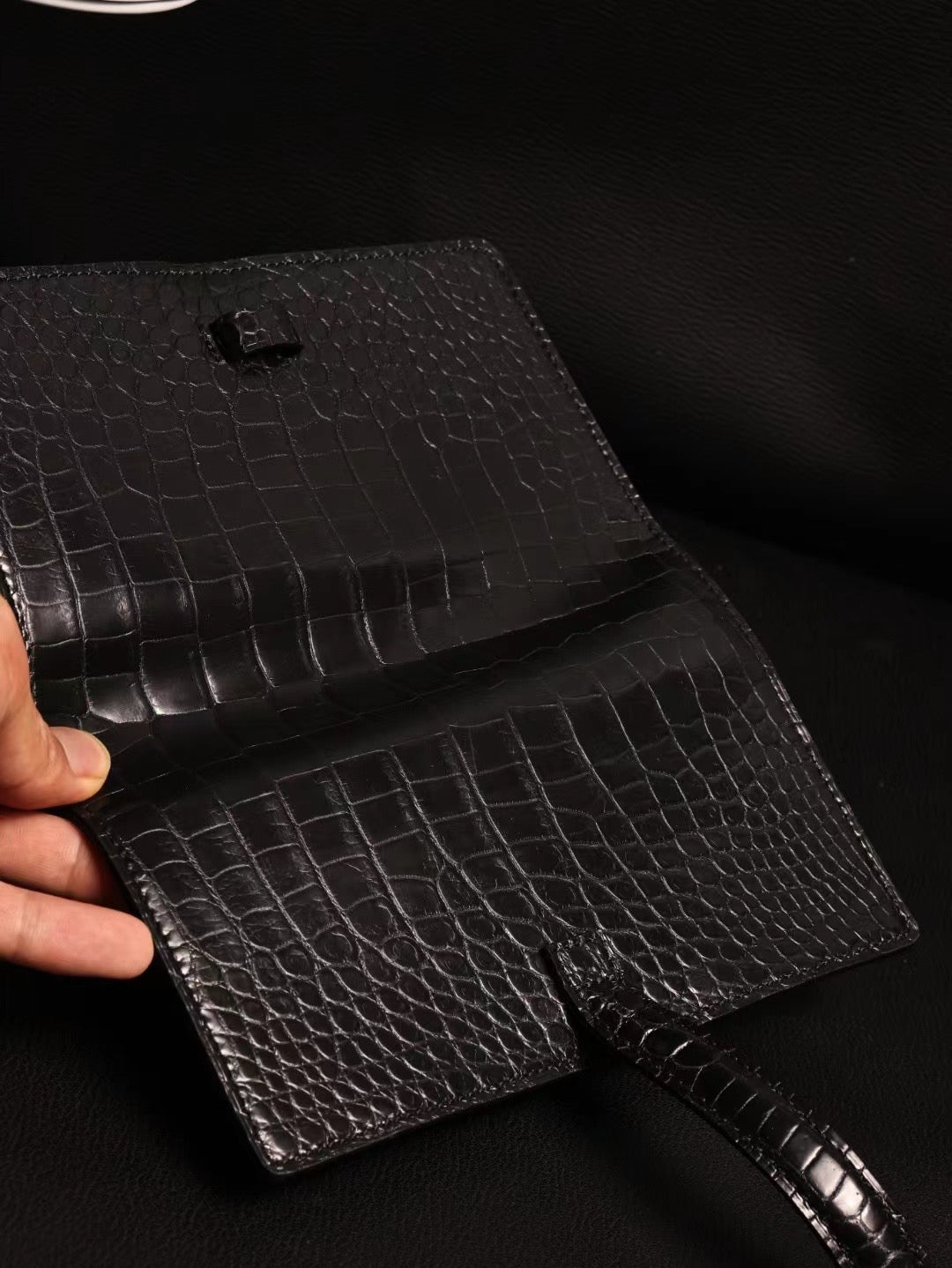 Genuine Crocodile Leather Cigar Bag