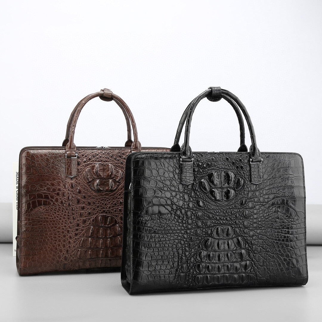 Crocodile Briefcase, Genuine Crocodile Leather Business Briefcase