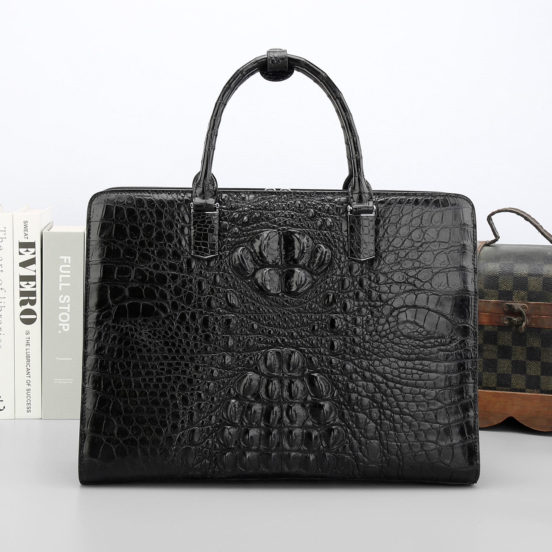 Crocodile Briefcase, Genuine Crocodile Leather Business Briefcase