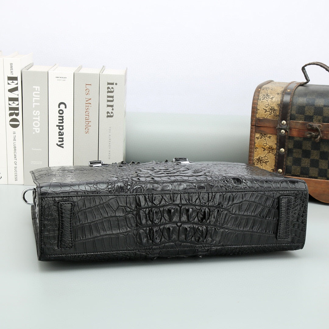 Crocodile Briefcase, Genuine Crocodile Leather Business Briefcase