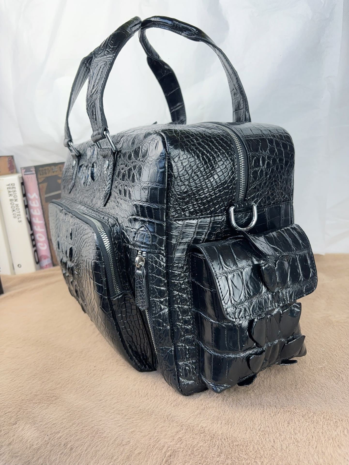 Crocodile Leather Shopper Business Handbag