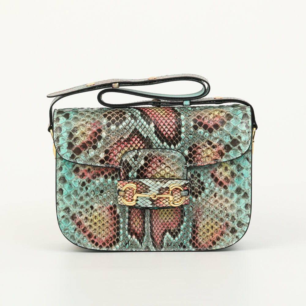 Womens Python Leather  Cross Body Shoulder Bag