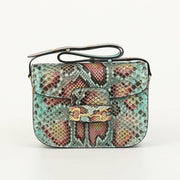 Womens Python Leather  Cross Body Shoulder Bag