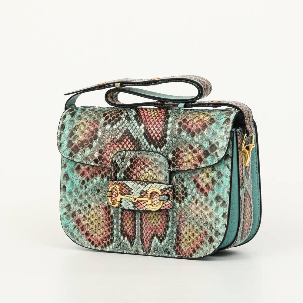 Womens Python Leather  Cross Body Shoulder Bag