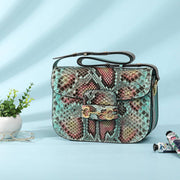 Womens Python Leather  Cross Body Shoulder Bag