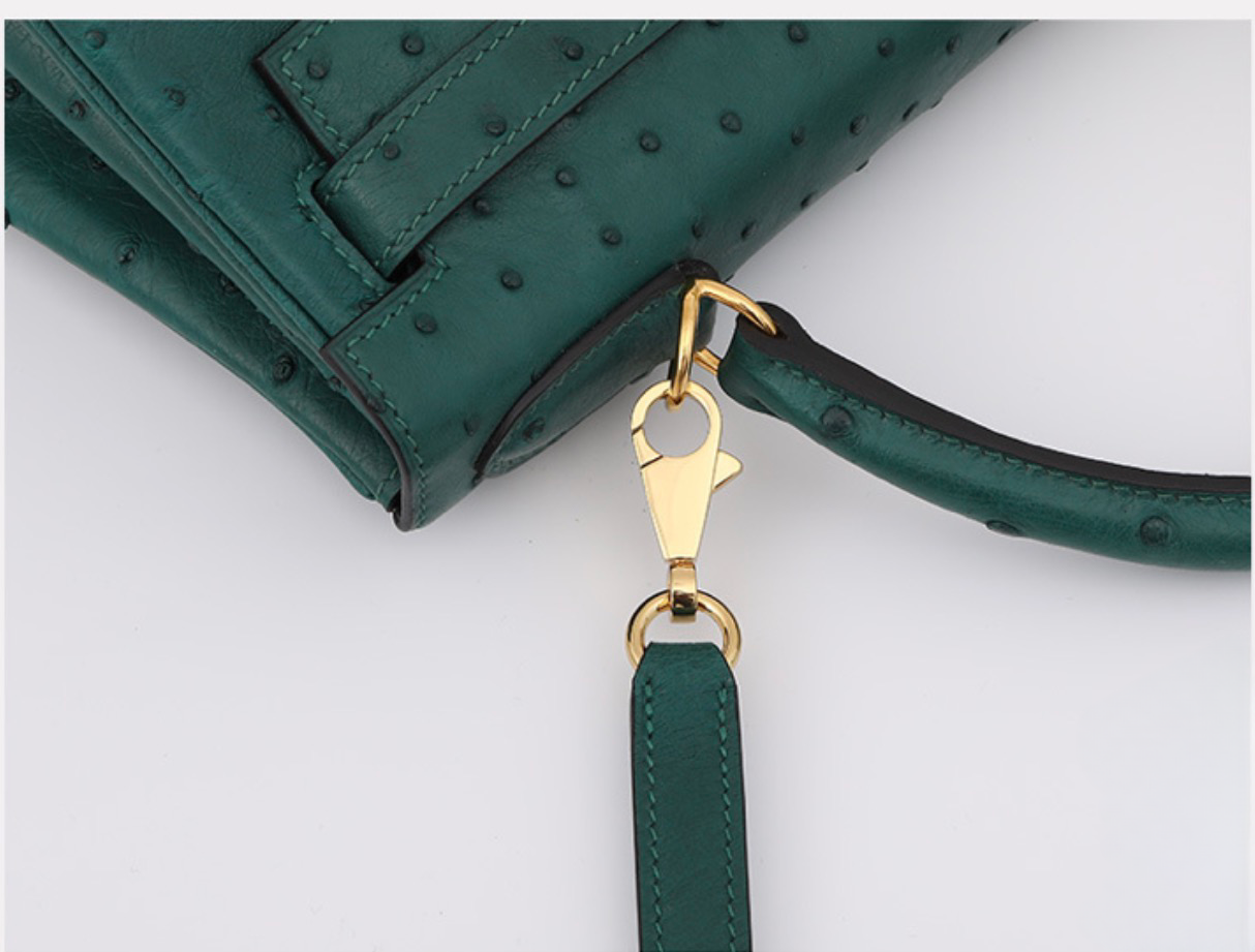 Genuine Ostrich Skin Leather Flap Tote  Bags