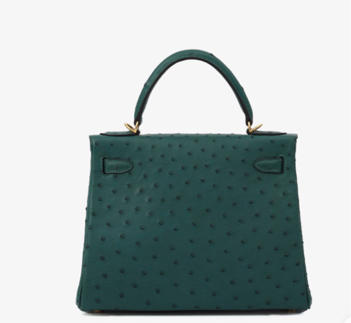 Genuine Ostrich Skin Leather Flap Tote  Bags