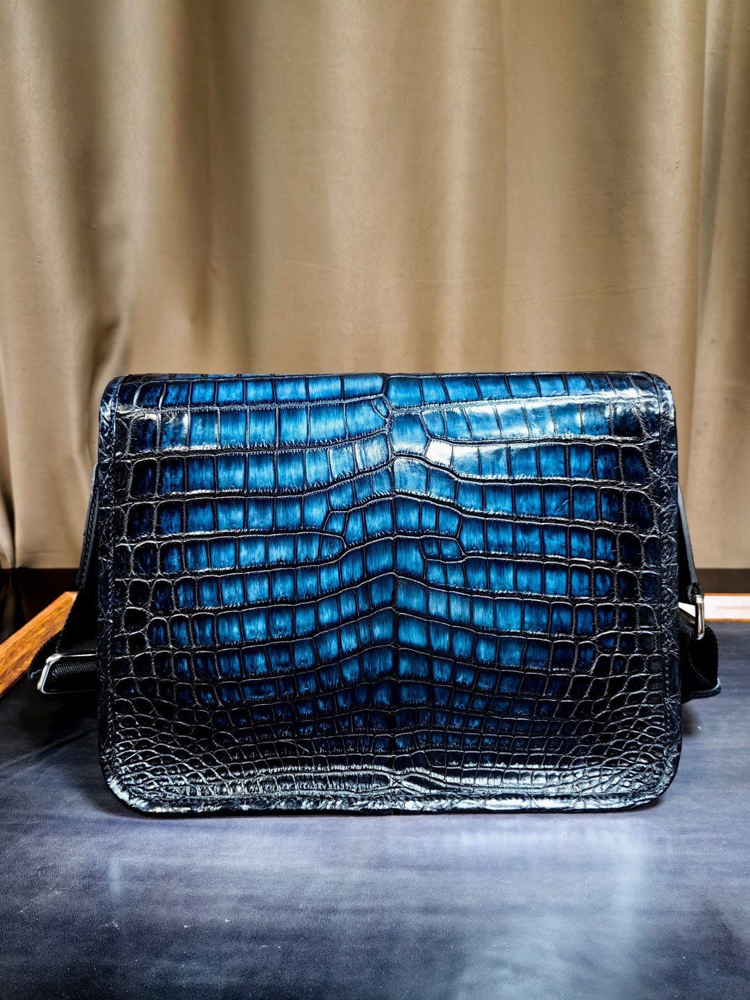 Vintage Crocodile Leather Postman Bag