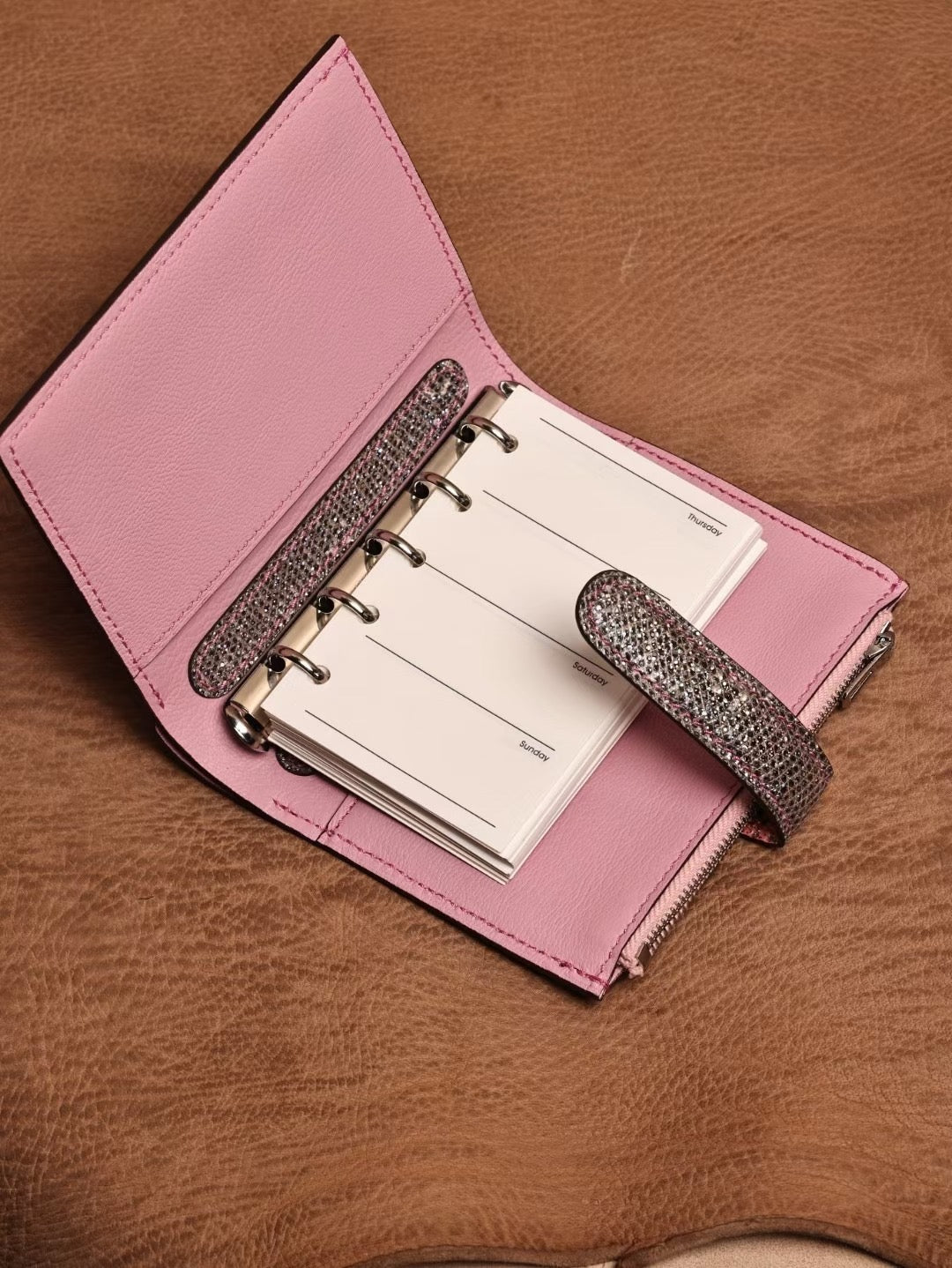 Genuine Lizard Skin Leather Binder Notebook