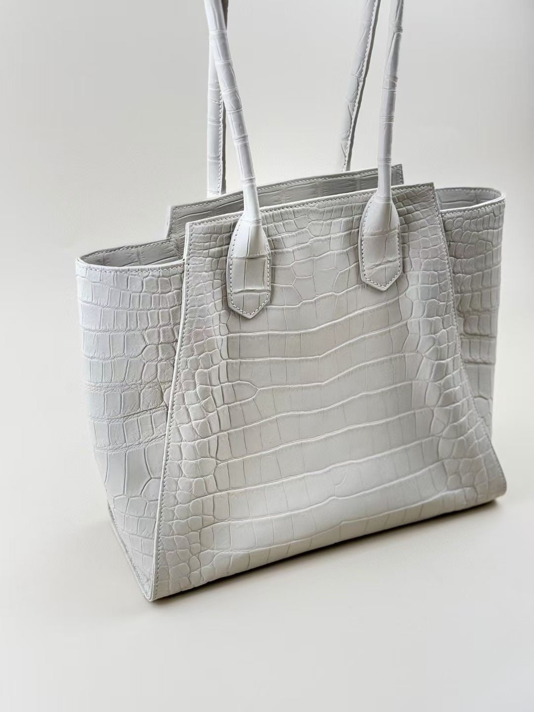 Genuine Crocodile Skin Leather Large Shopper Tote Bag