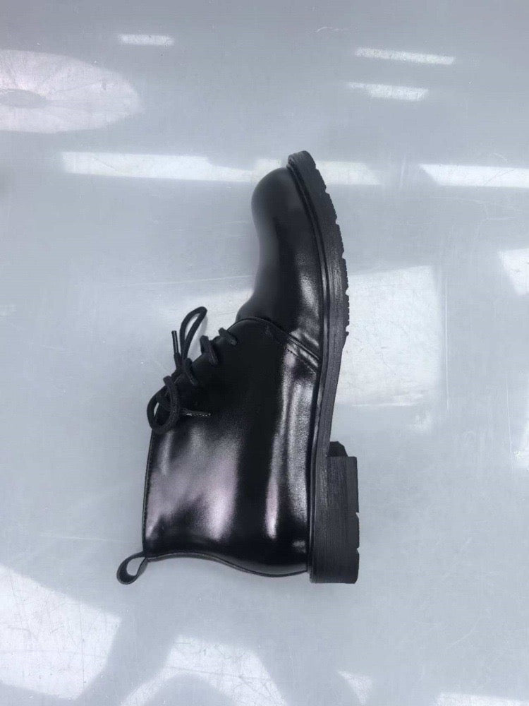 Genuine Shell Cordovan Leather Short Lace Up Martin Boots