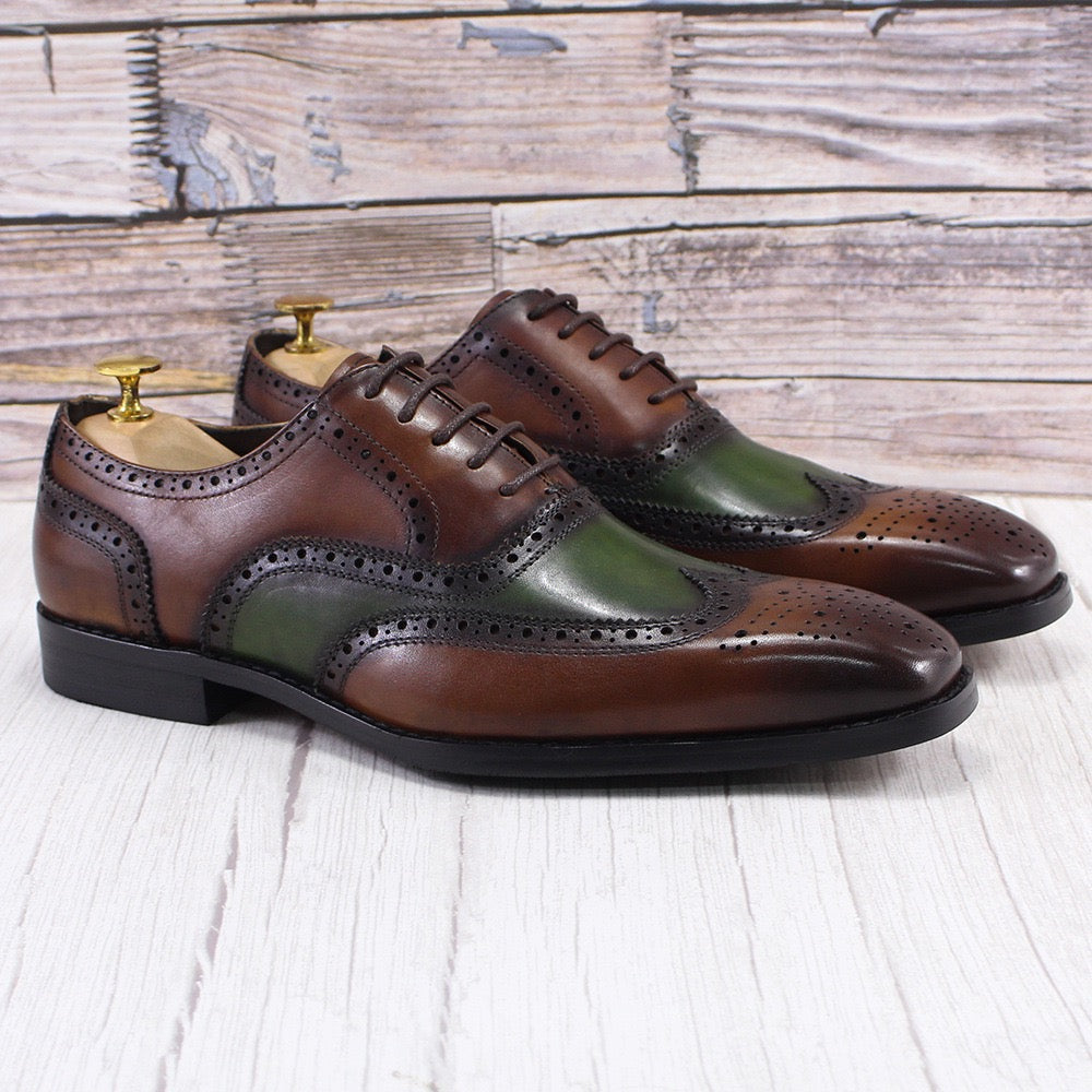 Men's leather shoes ,Vintage Brogue Lace Up Formal Dress Business Shoes Men