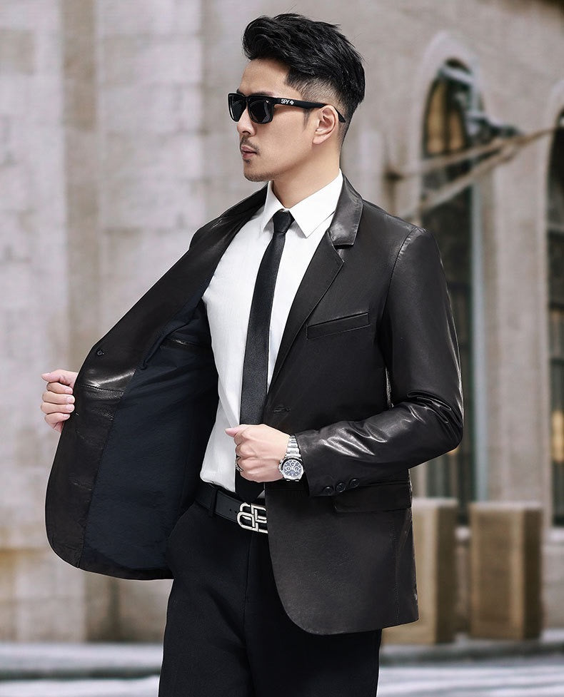 Black Leather Blazer