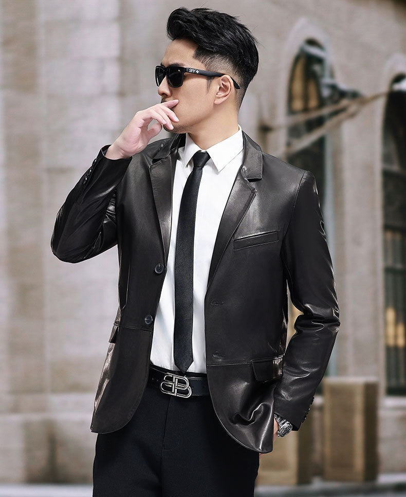 Black Leather Blazer