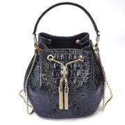Genuine Crocodile Leather Backet Bag