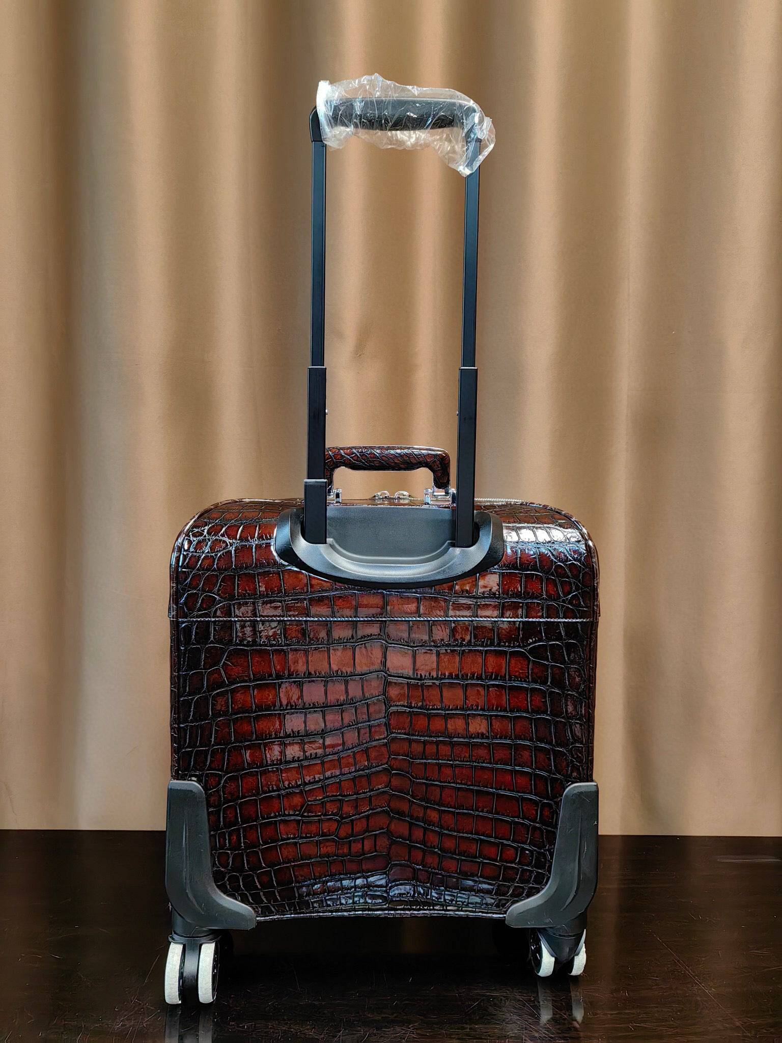 Vintage Brown Crocodile Skin  Leather 15-Inch Underseater Carry-On Luggage